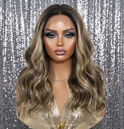 Ava – Mocha Melt | 18" Wavy Lace Front Wig