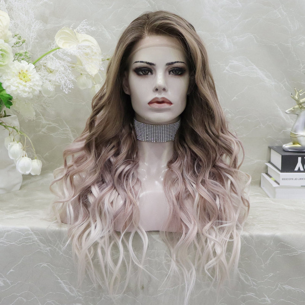 Lennon in Frosted Rose Quartz | 26" Loose Wave Ombre Wig