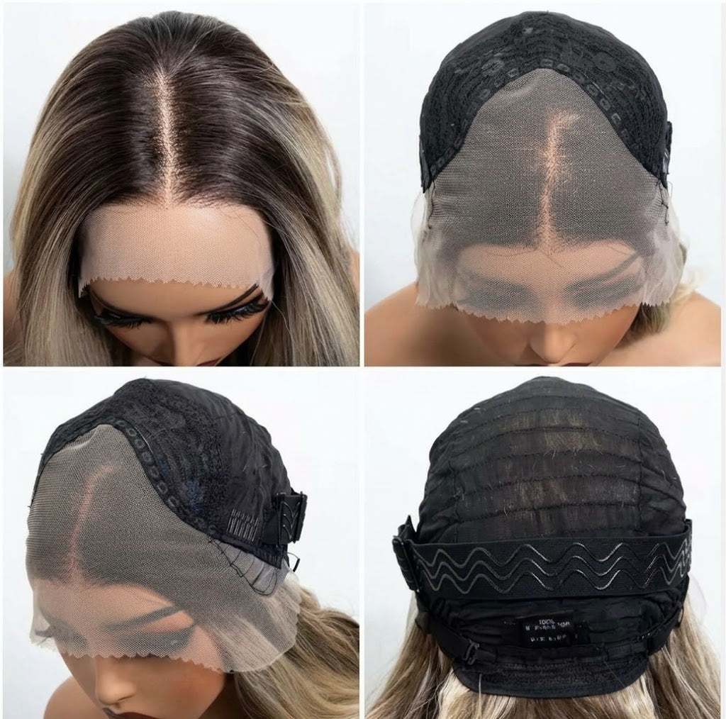 Ashlyn in Fudge Ripple | 24" Brown/Blonde Layered Lace Front Wig