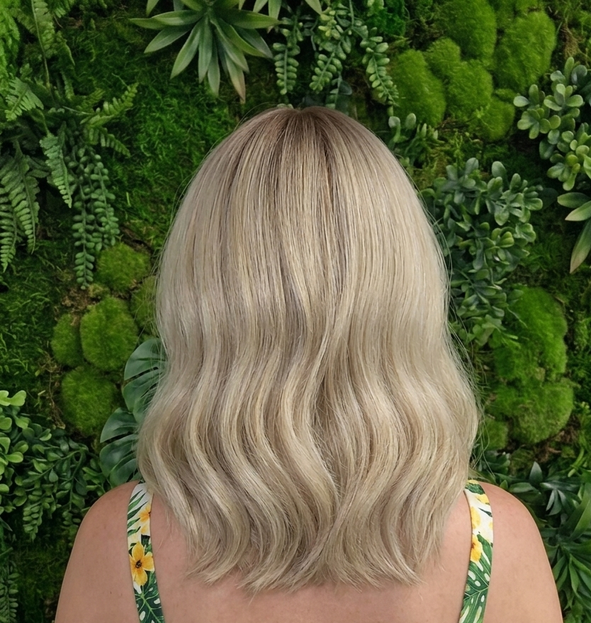 Chloe in Apricot Nectar | 14" Warm Ombre Blonde Wavy Lace Front Wig