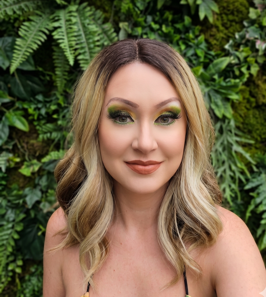 Chloe in Root Beer Float | 14" Brown/Blonde Mix Wavy Lace Front Wig