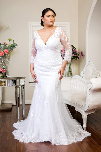 Lace Mermaid Long Sleeve Wedding Gown