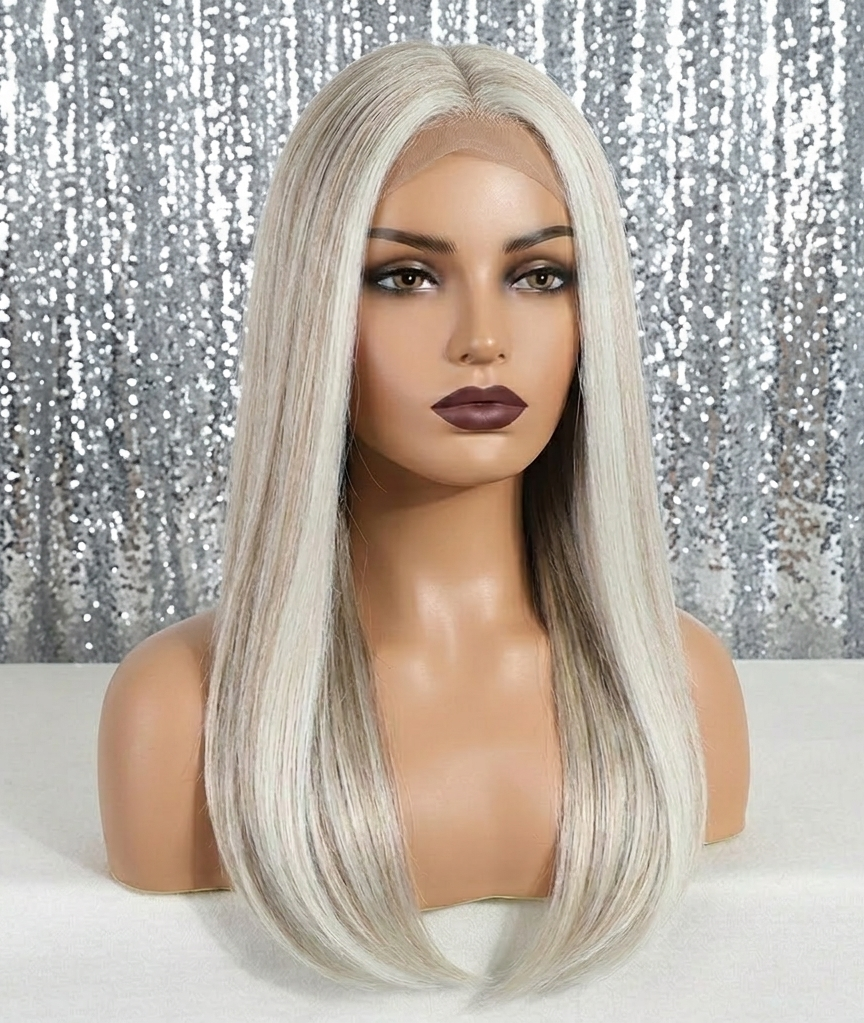 Ivy in Vanilla Bean | 22" Straight Platinum Blonde Lace Front Wig