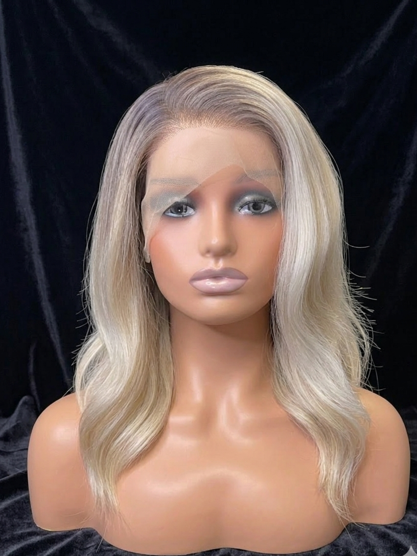 Petra in Moonstone Mist | Blonde Highlighted 13x4 Lace Front Wig
