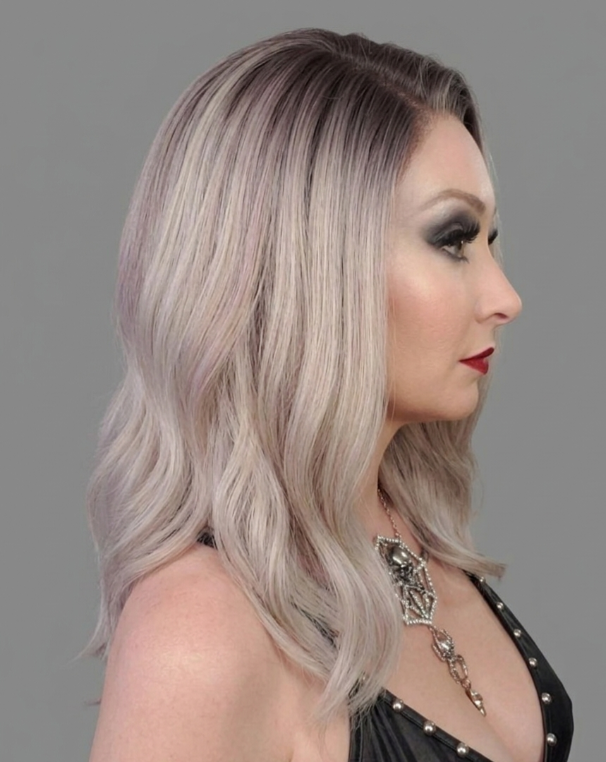 Petra in Moonstone Mist | Blonde Highlighted 13x4 Lace Front Wig