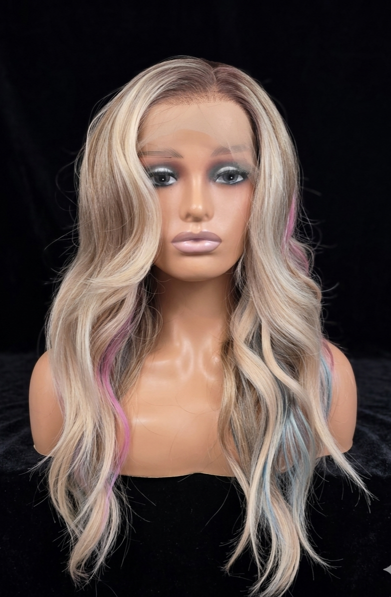Odessa in Apricot Prism | 22" Pastel Highlight 13x4 Lace Front Wig