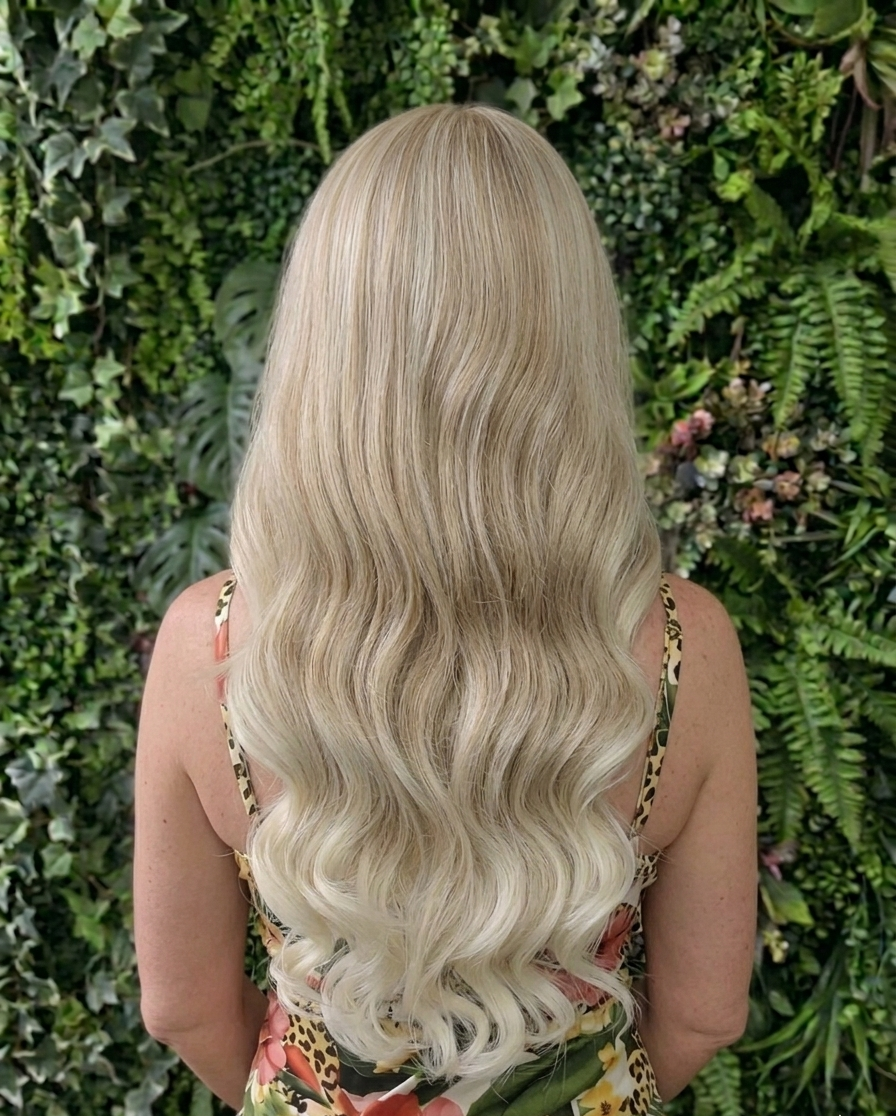 Karzima in Champagne Toast | 26" Long Cool Blonde Lace Front Wig