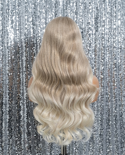 Karzima in Champagne Toast | 26" Long Cool Blonde Lace Front Wig