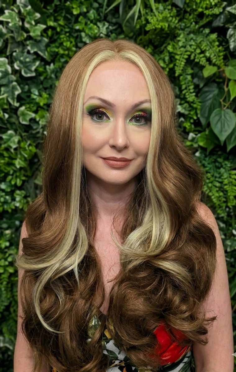 Karzima in Cinnamon Swirl | 26" Reddish Brown Wavy Lace Front Wig