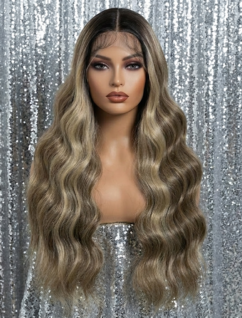 Kenzie in Cocoa Loco | 28" Wavy Brown/Blonde Luxury Lace Front Wig