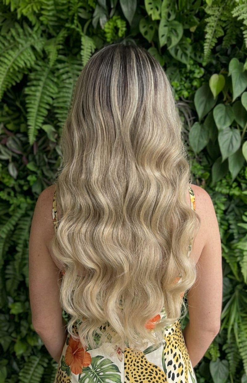 Lola in Beach Bonfire | 28" Long Wavy Blonde T-Part Lace Front Wig