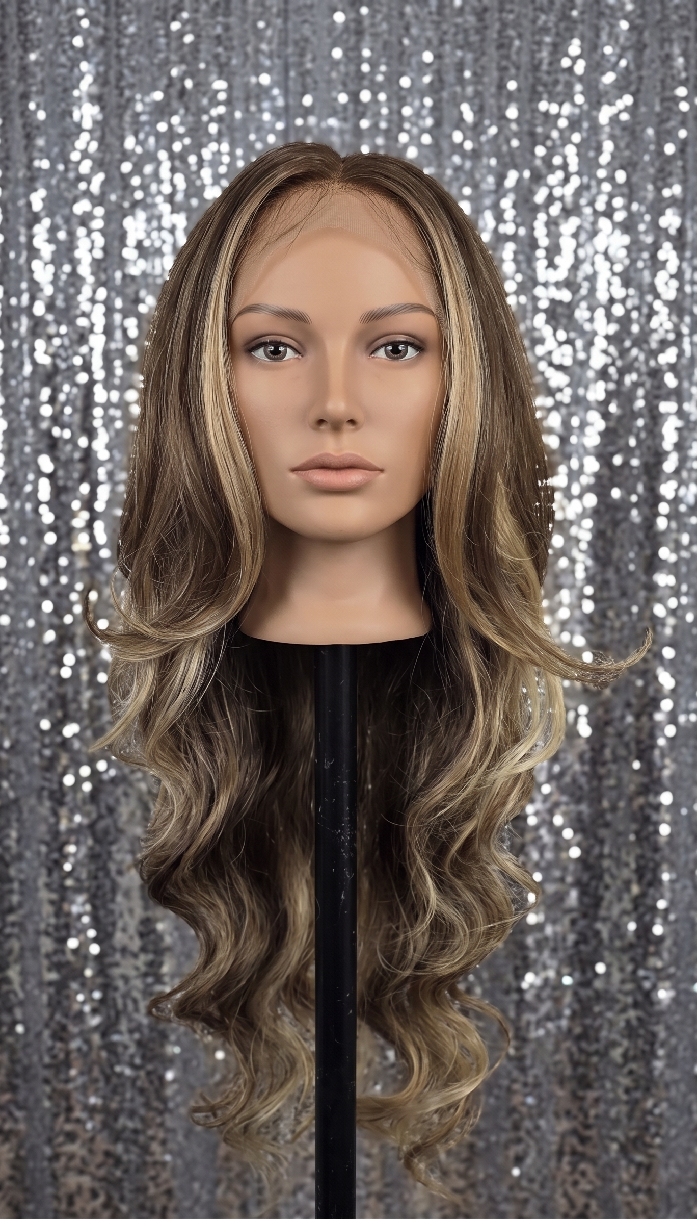 Mia in Starlit Cocoa | 26" Long Wavy  13"x4" Free Part Lace Front Wig