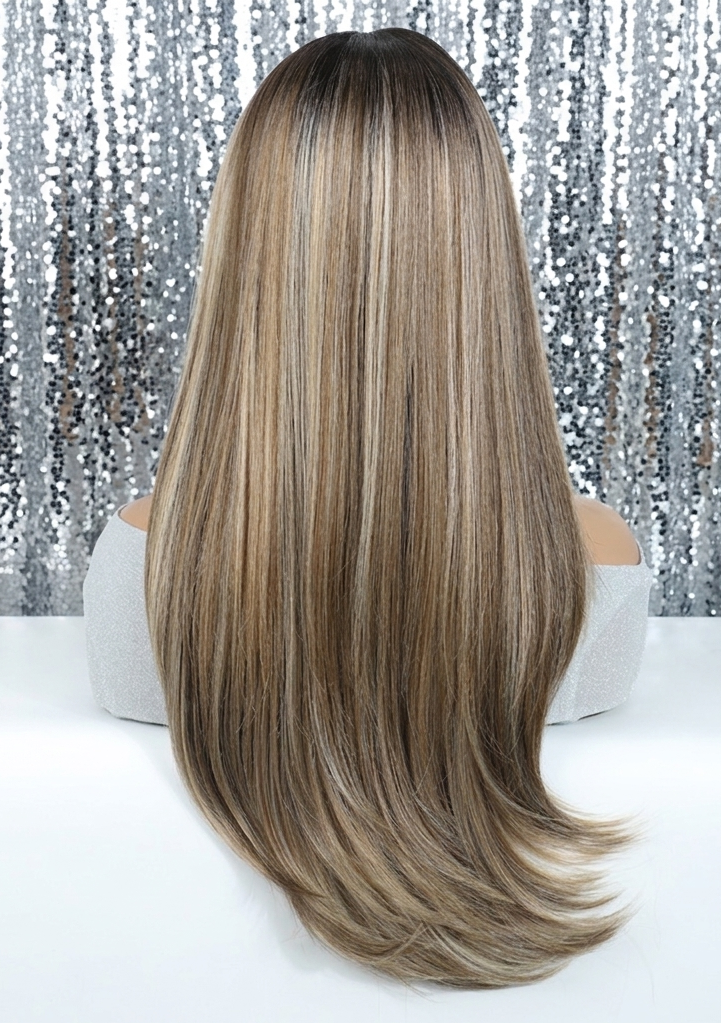 Nova in Brown Sugar | 24" Lace Front Wig Brown with Blonde Highlights