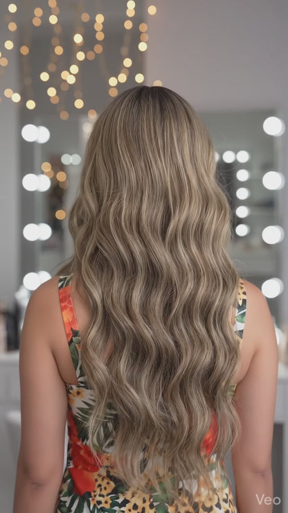 Kenzie in Cocoa Loco | 28" Wavy Brown/Blonde Luxury Lace Front Wig
