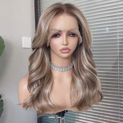 Mariah in Champagne Praline| 20"  Wavy Lace Front Wig
