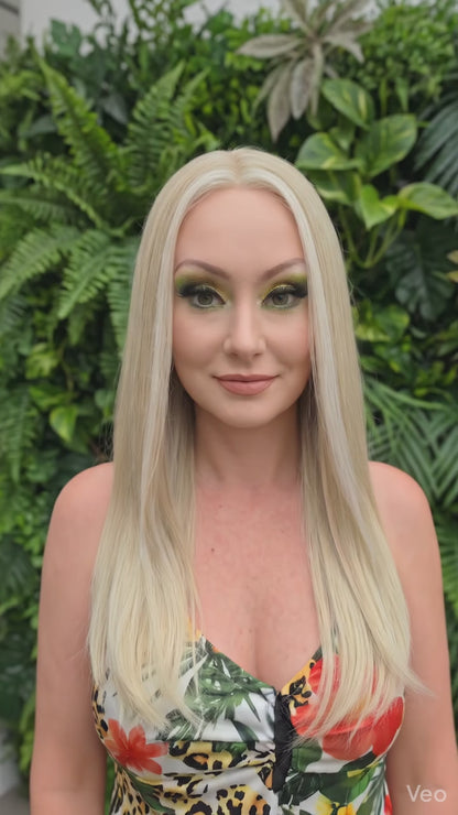 Ivy in Vanilla Bean | 22" Straight Platinum Blonde Lace Front Wig