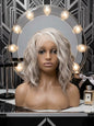 Vixen in Silver Dust Ash | 14" Wavy Ash Blonde Wig with Tinsel