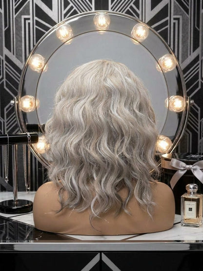 Vixen in Silver Dust Ash | 14" Wavy Ash Blonde Wig with Tinsel