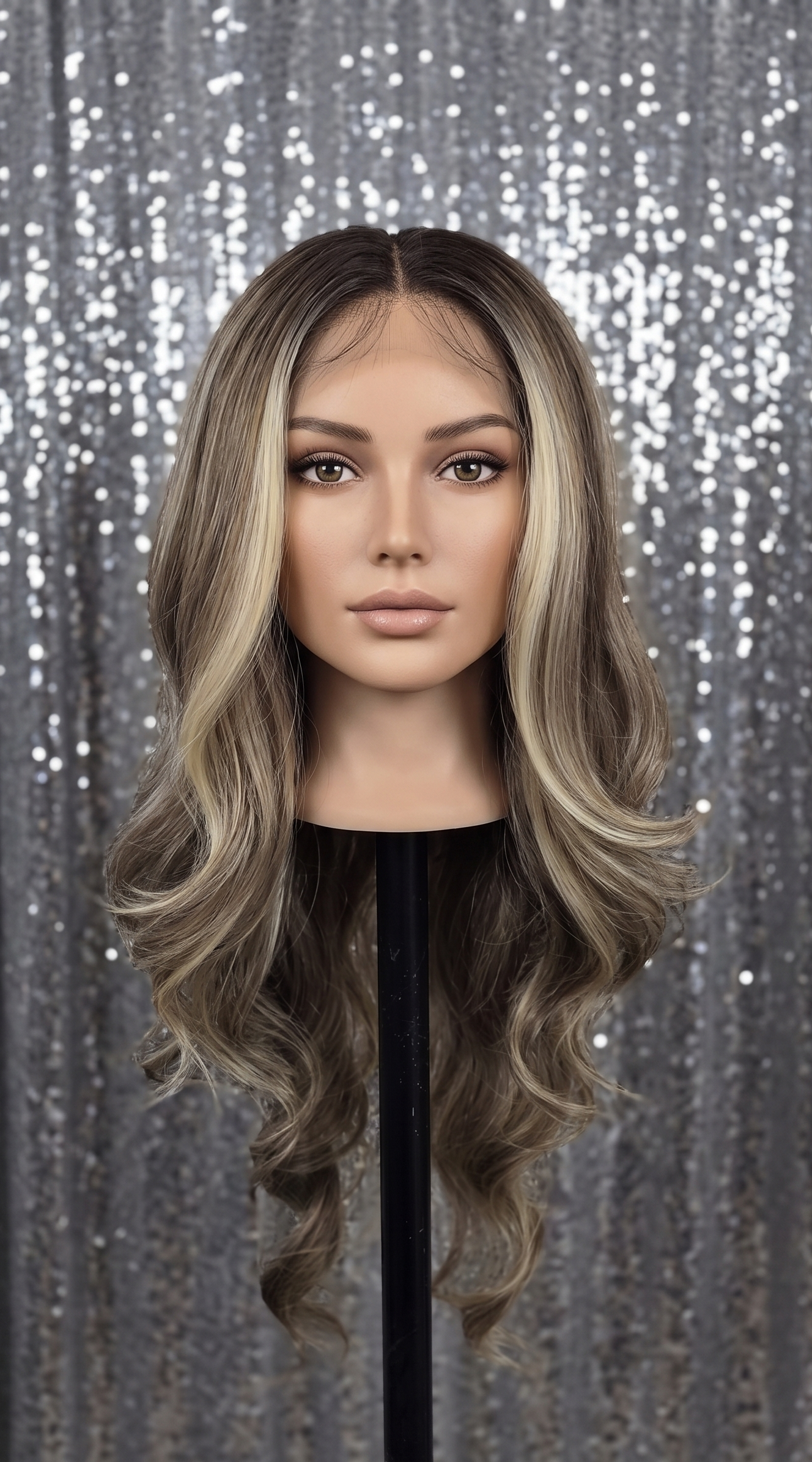 Talia  in Caramel Drizzle | 26" Long Wavy Brown/Blonde Mix Lace Front Wig