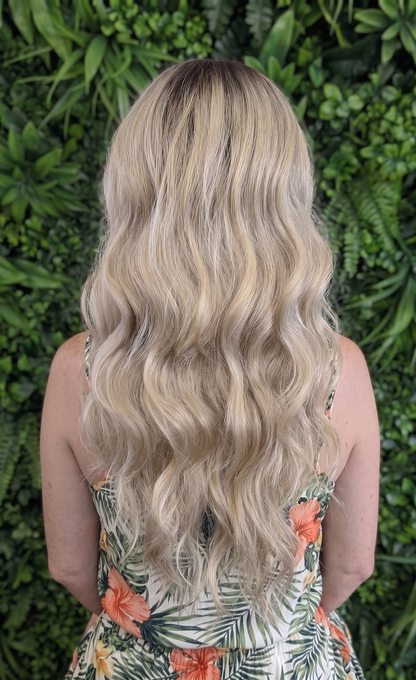 Tessa in Creme Brulee I 26" Multi Tone Blonde Wavy Lace Front Wig
