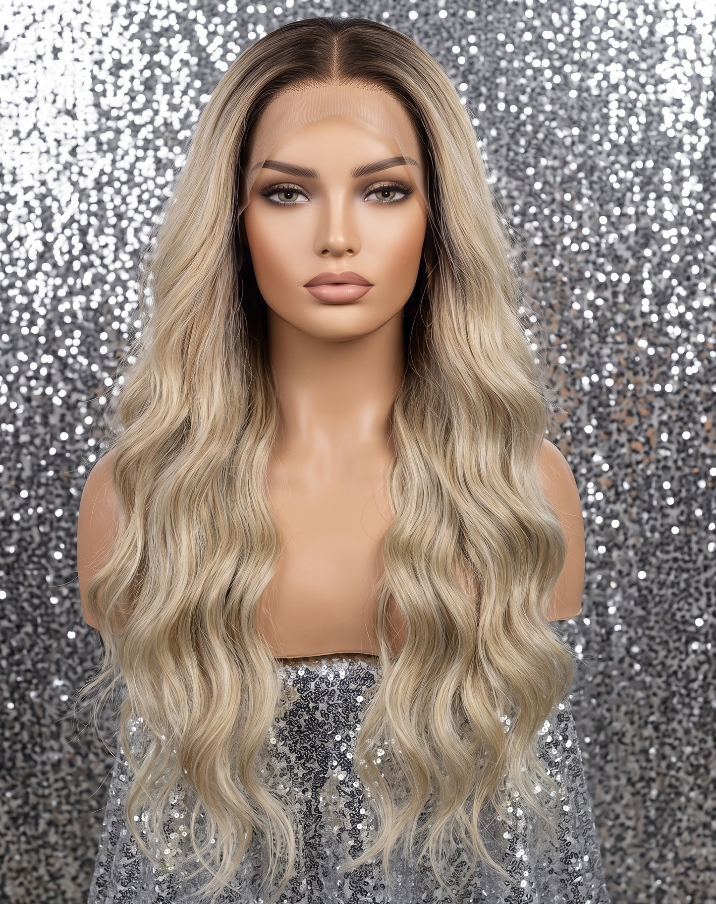 Tessa in Creme Brulee I 26" Multi Tone Blonde Wavy Lace Front Wig