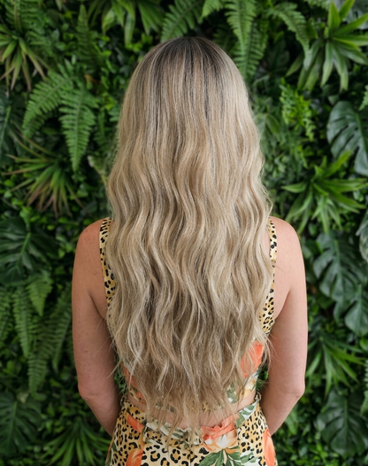 Tessa in Butter Pecan | 26" Two Tone Blonde Wavy Lace Front Wig