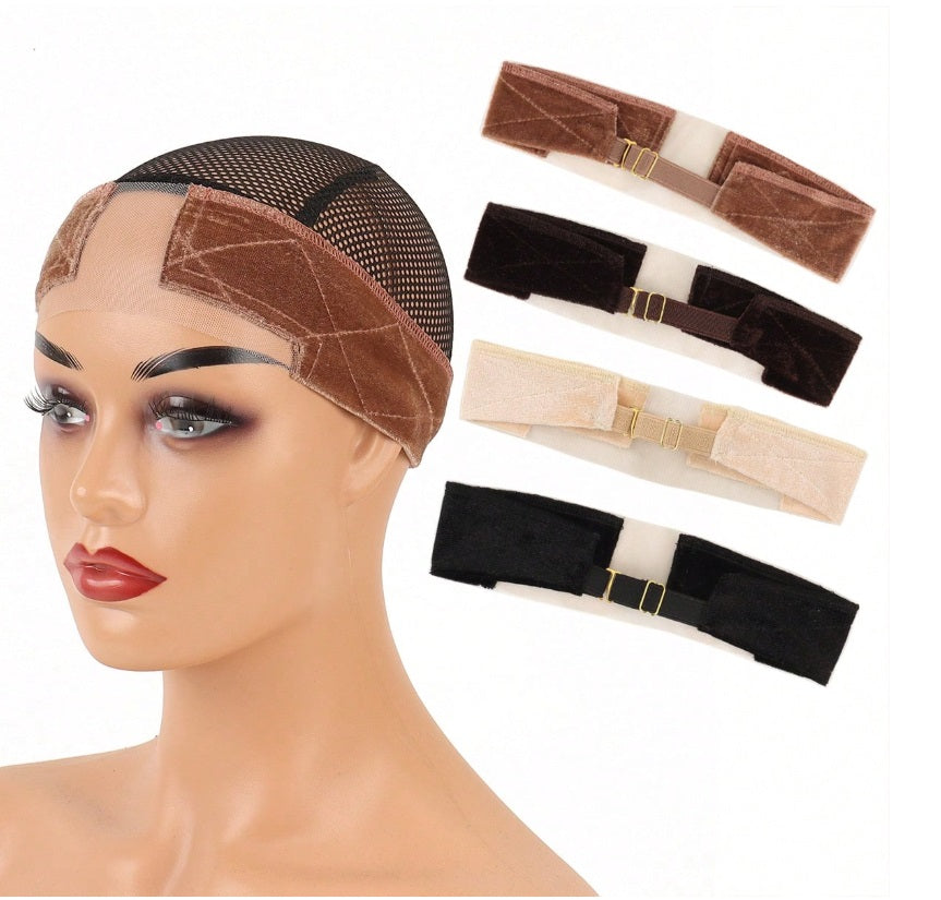 Adjustable Velvet Wig Grip Band with Lace Front