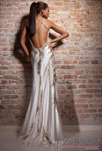 Load image into Gallery viewer, Tony Bowls Paria Elegant Satin Gown 113704 Ivory/Gold