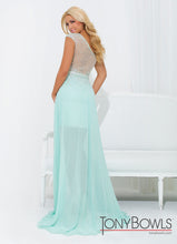 Load image into Gallery viewer, Tony Bowls Rhinestone High Low Chiffon Gown 114502 Yellow