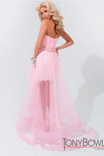 Load image into Gallery viewer, Tony Bowls Pink High Low Strapless Gown 114527