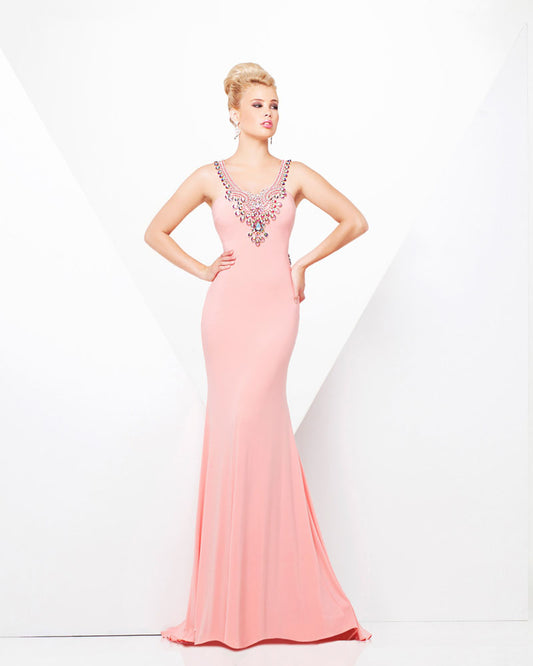 Tony Bowls Paris Jersey Backless Dress 115709 Coral