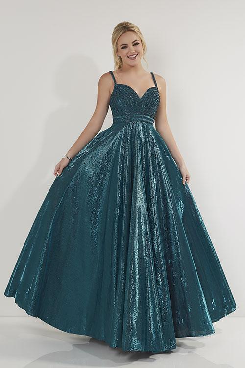 Studio 17 Metallic A-Line Gown 12717 Teal