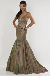 Studio 17 Glitter Sparkle Mermaid Gown 12741 Bronze Multi