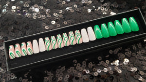 Emerald Swirl Press On Nail Set