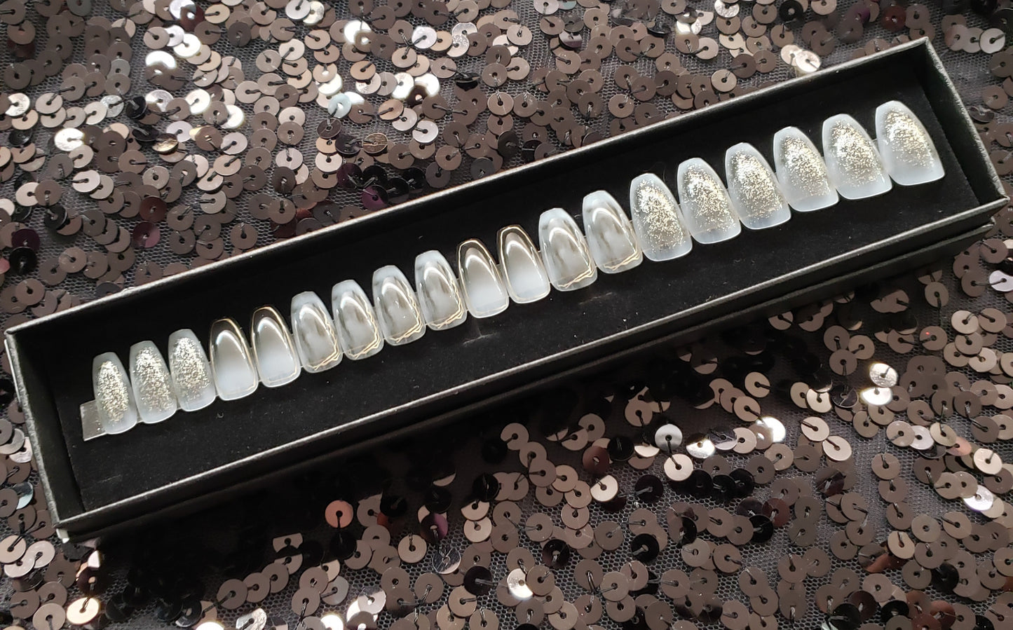 Smoky Quartz Press On Nail Set