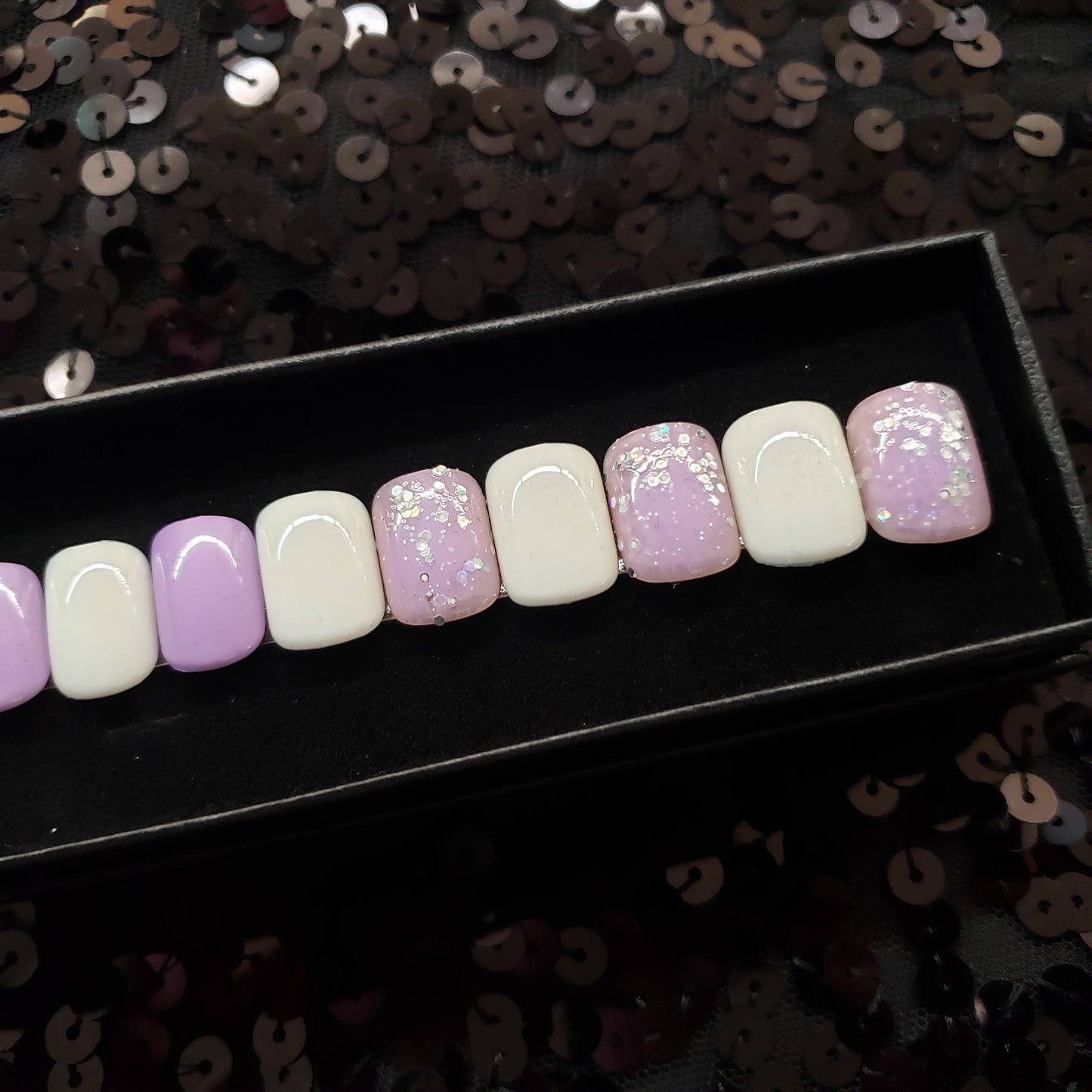 Lavender Confetti Press On Nail Set