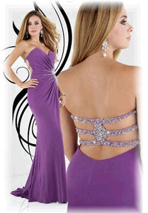 Xcite Jersey Backless Gown 30208 Fuchsia