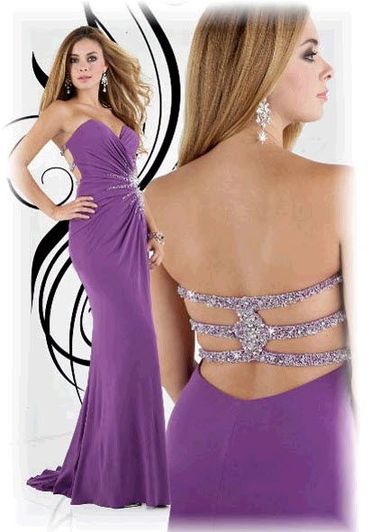Xcite Jersey Backless Gown 30208 Fuchsia