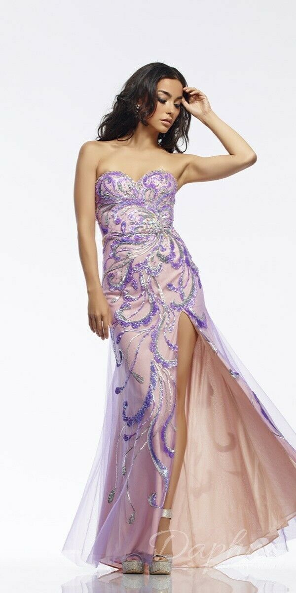 Riva Designs Strapless Sequin Prom Dress R9710 Lilac