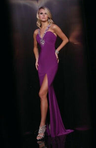 Xcite Jersey Low Back Prom Dress 30336 Purple