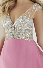 Load image into Gallery viewer, Tiffany Designs Chiffon Beaded Prom Dress 16190 Pastel Orchid/Nude