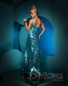 Tony Bowls Paris Sequin One Shoulder Prom Dress 111749 Turquoise