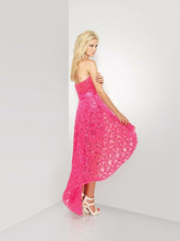 Load image into Gallery viewer, Riva Designs Short Dress with Overskirt Prom Dress R9632 Hot Pink