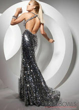 Load image into Gallery viewer, Tony Bowls Paris Sequin Halter Prom Dress 113739 Black