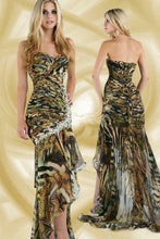 Load image into Gallery viewer, Xcite Printed Chiffon Prom Dress 32277 Leopard