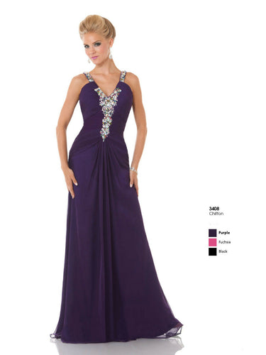 Mystique Chiffon Prom Dress 3408 Purple