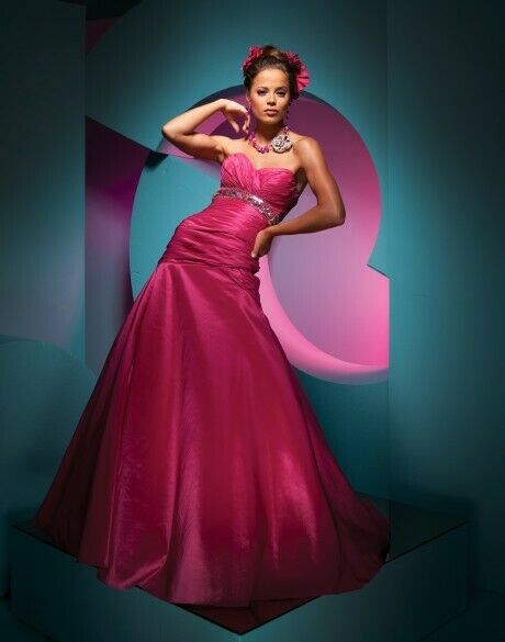 Tony Bowls Paris Taffeta Prom Dress 111707 Fuchsia