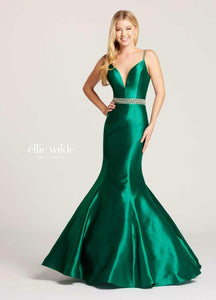 Ellie Wilde Grad Prom Dress EW118084 Emerald