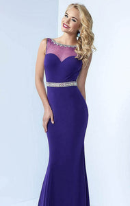 Splash Jersey Grad Prom Dress J437 Purple