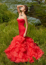 Load image into Gallery viewer, Morilee Mermaid Ruffle Prom Dress 99011 Red